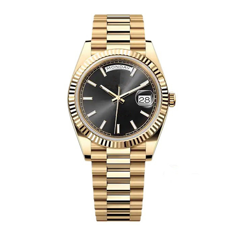 Customized Logo Luxury Luminous Waterproof Stainless Steel Strap Gold Automatic Men's Watch