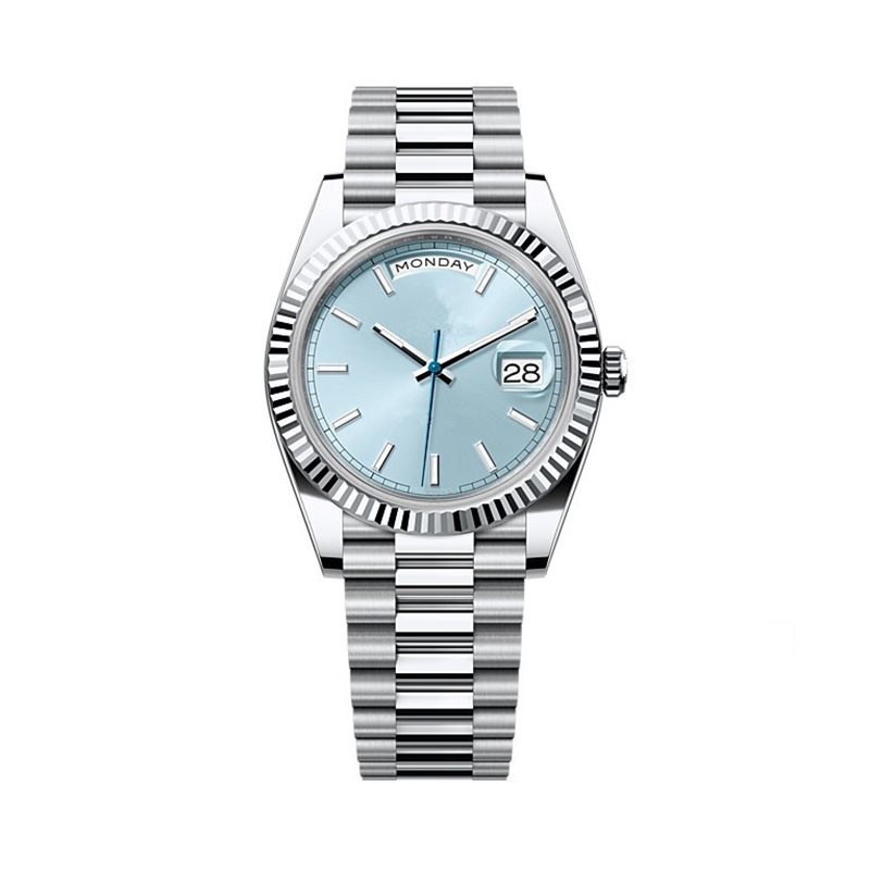 Customized Logo Luxury Luminous Waterproof Stainless Steel Strap Silver Automatic Men's Watch
