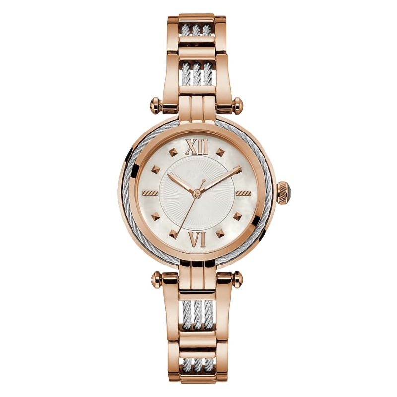 50MQ Hot Sale Fashion Ladies Stainless Steel with Rose Gold Watch OEM