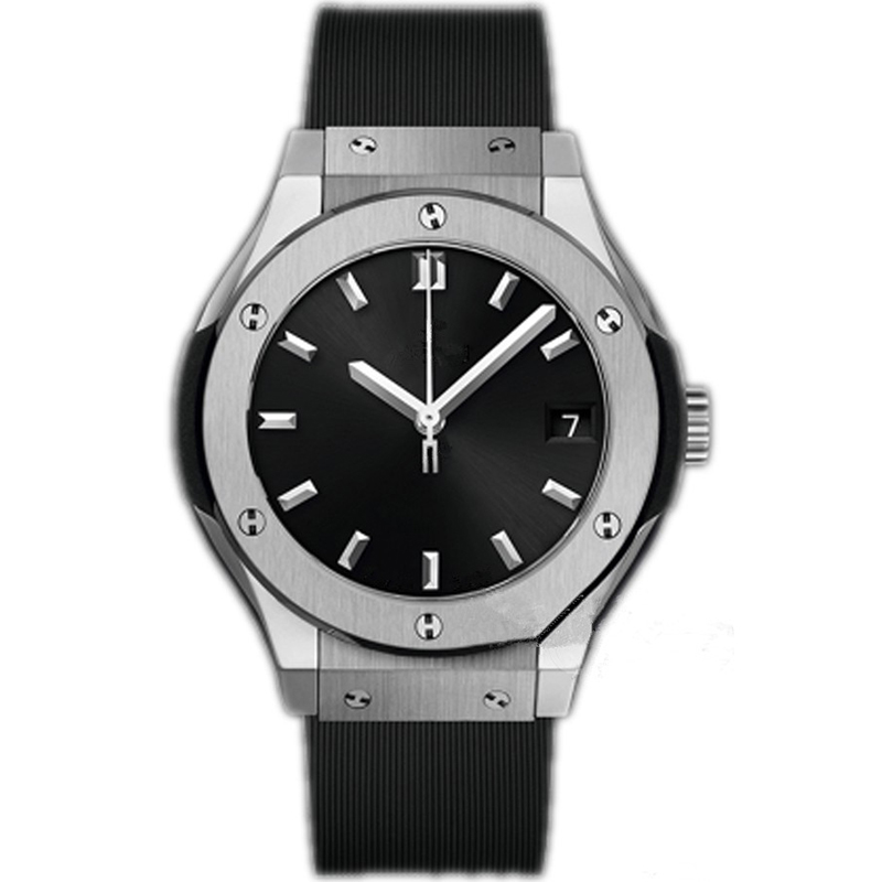 Low MOQ sandblasted stainless steel case and silicone strap high quality classic luxury men's silver colored hand