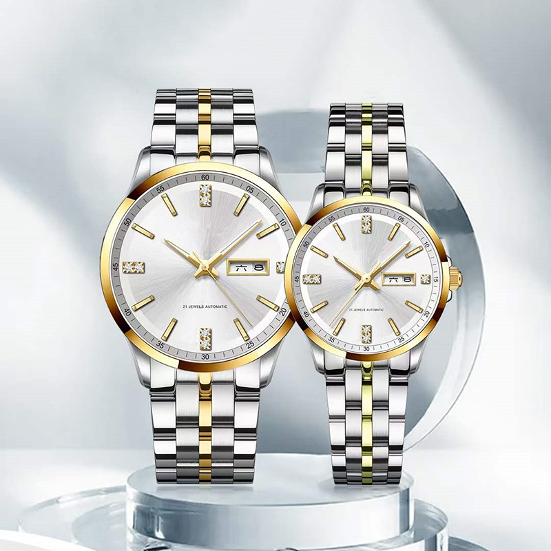 316 stainless steel high quality fashionable gold couple watch
