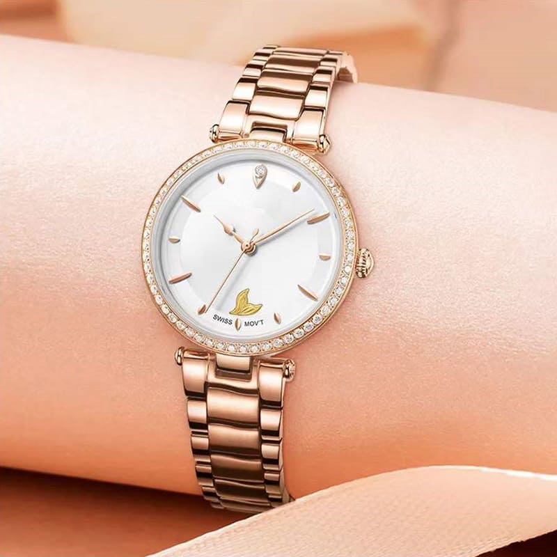 Simple 18K Gold Stainless Steel Women's Fashion Watch