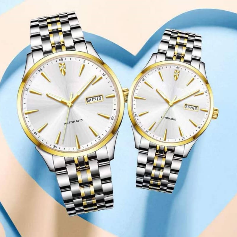 Couple's Watch Stainless Steel 18K Gold Intercolor