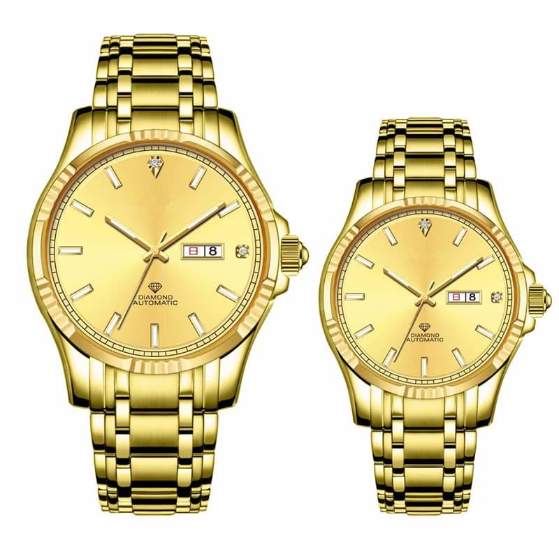 Luxury High Quality 18K Gold Couple Automatic Mechanical Watch